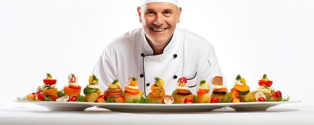 Kucharz prezentuje danie